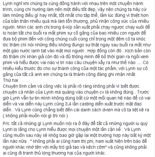 duong cam lynh noi gi truoc mau thuan gay gat voi tinna tinh