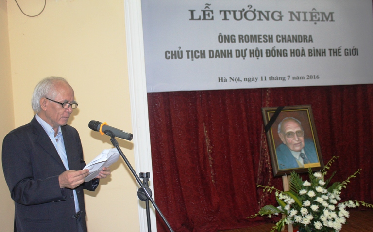 le tuong niem chu tich danh du hoi dong hoa binh the gioi romesh chandra