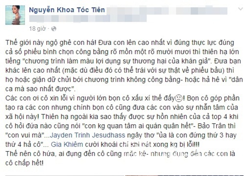 toc tien buc xuc vi khan gia nem da ket qua vietnam idol kids