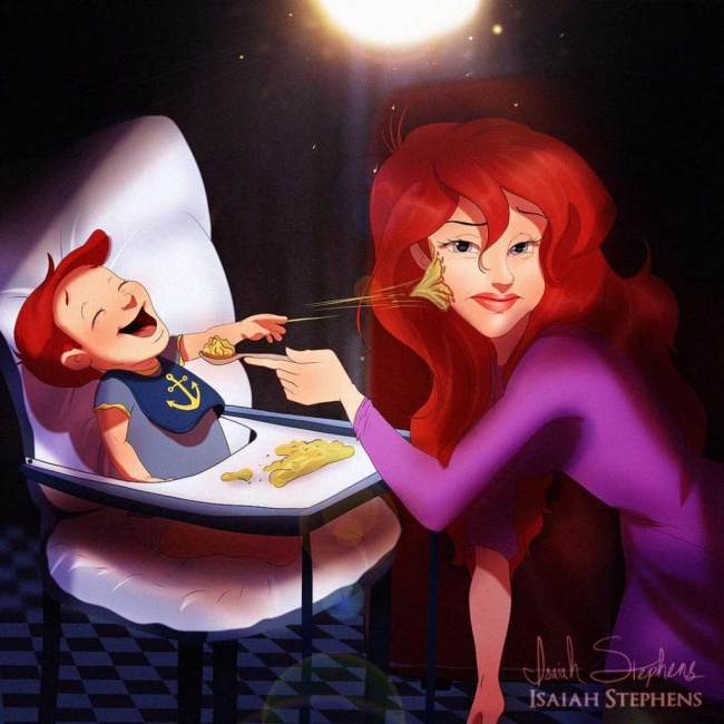 khi cac nang cong chua disney trong vai tro cua nguoi me