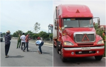 dua tai xe container hat vang csgt toi hien truong thuc nghiem dieu tra