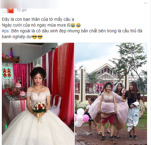 cuoi dung ngay mua bao co dau xinh dep tum vay loi bun lo noi y la quan dui da bong giay the thao