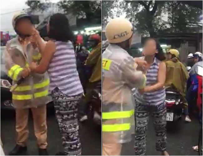 chuyen nguoi phu nu hung han giat co ao csgt khi moi chuyen tren doi co the thu be lai vua bang mot doan clip