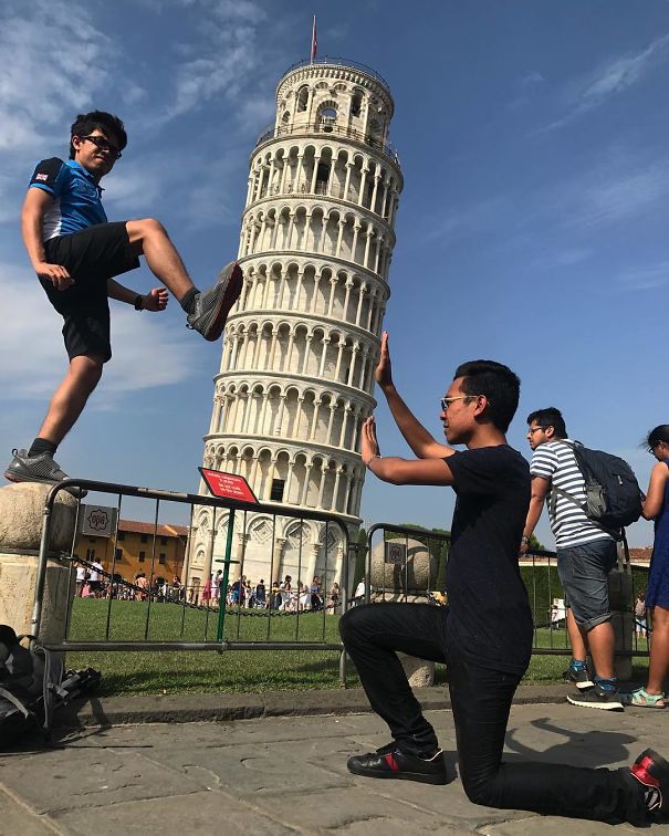 16 kieu chup anh song ao sang tao voi thap nghieng pisa