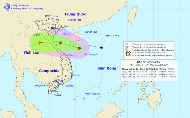 bao so 4 giat cap 10 huong vao nghe an quang binh