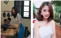 tu mot buc anh chup len lo dien co giao tieu hoc xinh xan dang lam cong dong mang chao dao