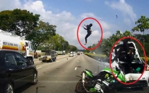 mo to phan khoi lon dam vao duoi o to dang dung tren cao toc 2 nguoi bi hat vang len cao