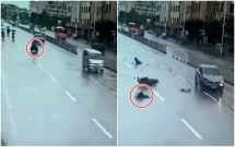 video bi o to dam trung 2 nguoi di xe may dien bi hat tung len troi vang xa vai chuc met