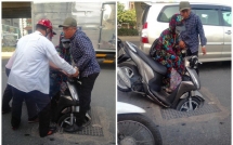 hinh anh nguoi phu nu trong ngay nang nong gay sot mang xa hoi mot cu nhan ga do khoc do cuoi
