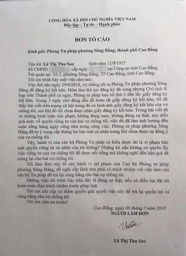 co dau 61 tuoi lay chu re 26 tuoi bat ngo lam don to cao phong tu phap vi de lo giay dang ky ket hon cua minh