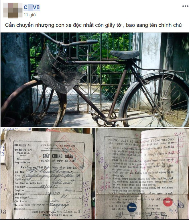 chiec xe dap co doc nhat con giay chinh chu khien dan mang xon xao ban tan
