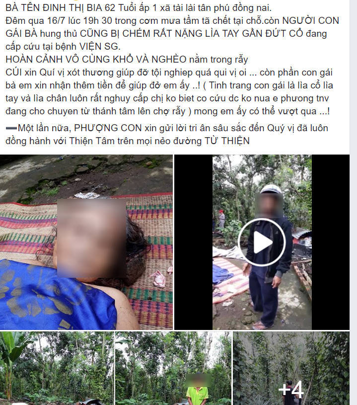 dong nai cu ba bi con re chem tu vong vi khong doi duoc sinh le mxh keu goi mua quan tai vi nan nhan qua ngheo