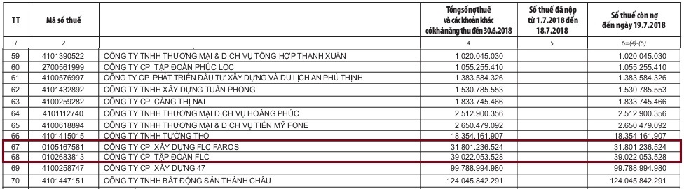 bat ngo top danh sach cac doanh nghiep no thue nhieu nhat tinh binh dinh