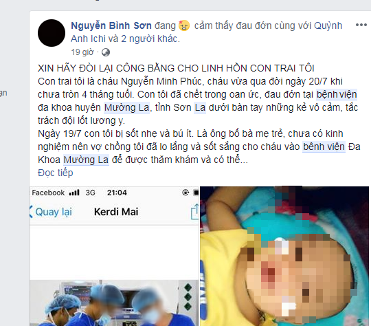 vu be trai 4 thang tuoi tu vong o benh vien bac si ban xu tri 1 ca khac nen chi dao mieng de dieu duong xu ly