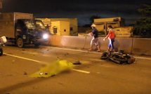 tphcm chay xe may nguoc chieu nam thanh nien tong truc dien vao xe tai tu vong