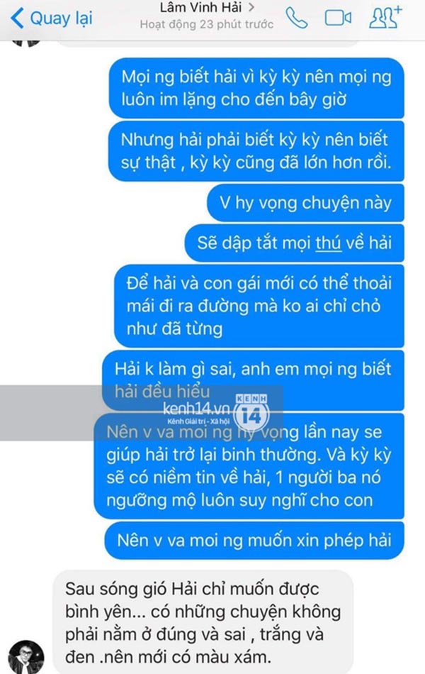 lam vinh hai len tieng thong tin soc ve vo cu ly phuong chau