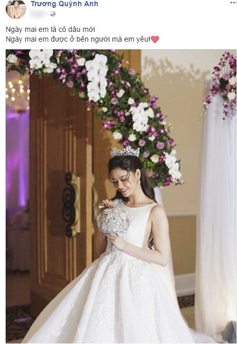 truong quynh anh mac ao co dau up mo se lam dam cuoi vao ngay mai