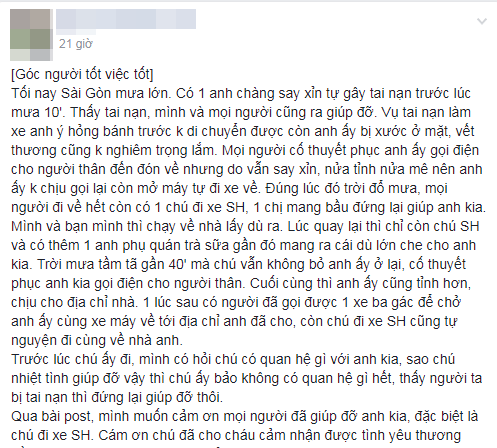 nghia cu dep cua nguoi dan ong dung duoi mua 40 phut ben nam thanh nien say xin o sai gon