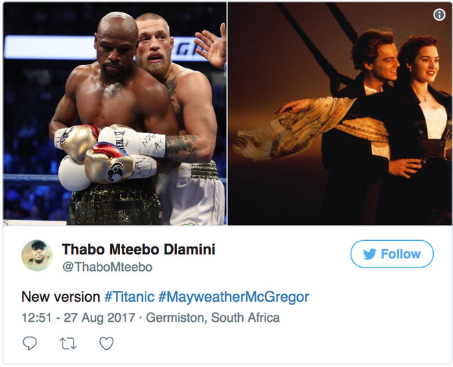 khoanh khac tinh cam cua floyd mayweather va conor mcgregor khien nhieu nguoi lien tuong den canh phim kinh dien cua titanic