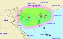 ap thap nhiet doi phat trien manh quet ngang bo bien trung quoc tien thang vao dat lien mien bac