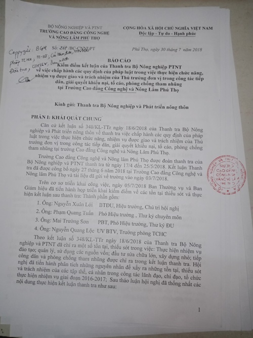 truong cd cong nghe va nong lam phu tho bi truy thu hon 146 trieu dong chi kiem diem rut kinh nghiem