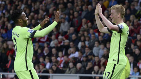 man city doi bom 4 1 vao luoi sunderland
