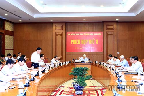 toan van thong bao ve phien hop thu 8 cua bcd tu ve phong chong tham nhung