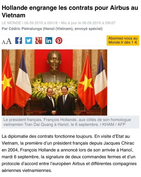 bao chi phap ca ngoi chuyen tham viet nam cua tong thong hollande