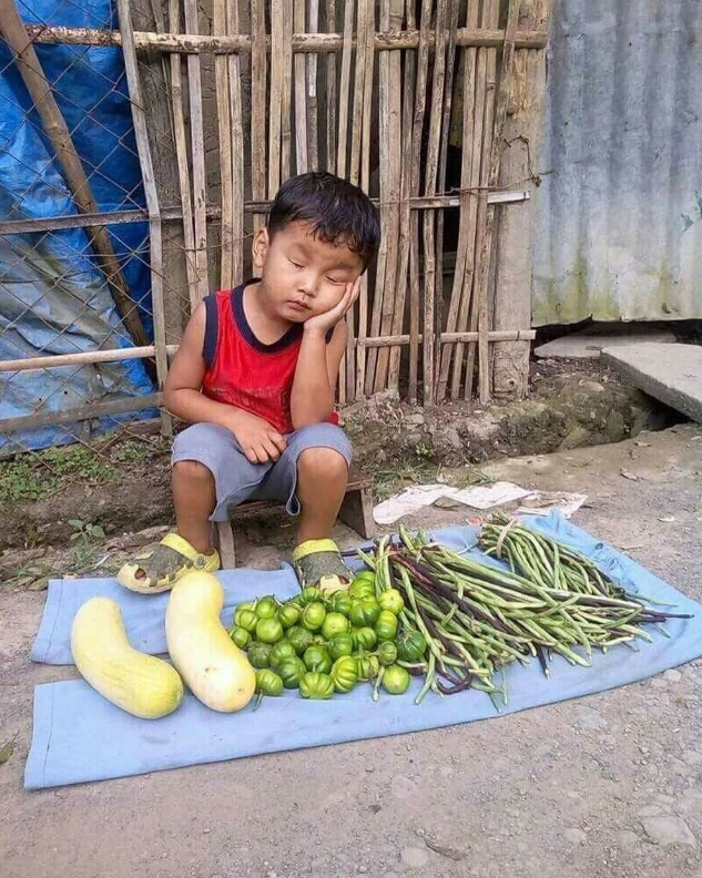 cam dong khi nhin thay hinh anh cau be dang thuong ngu gat ben sap ban rau sieu sao philippines keu goi giup do