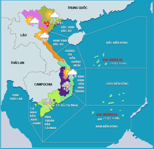 bac bo ngay nang nong chieu toi va dem mua rao va dong nhieu noi