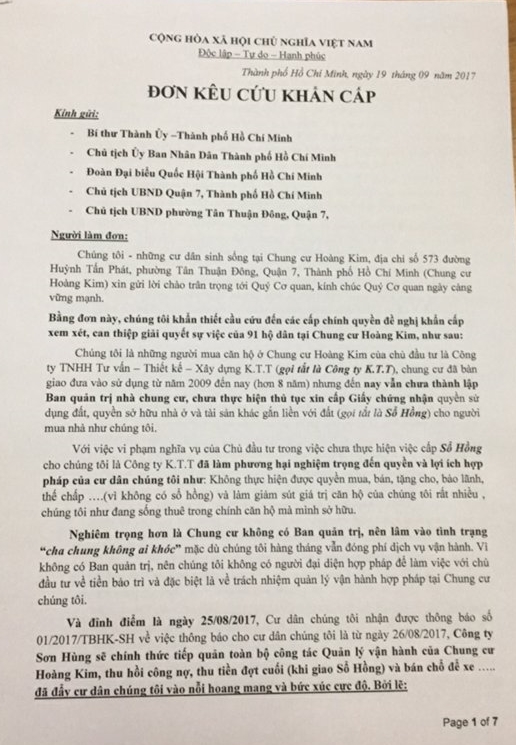 tphcm nguoi dan chung cu kho so vi 8 nam khong duoc cap so hong duoc thong bao mua cho giu xe gan 1 ty