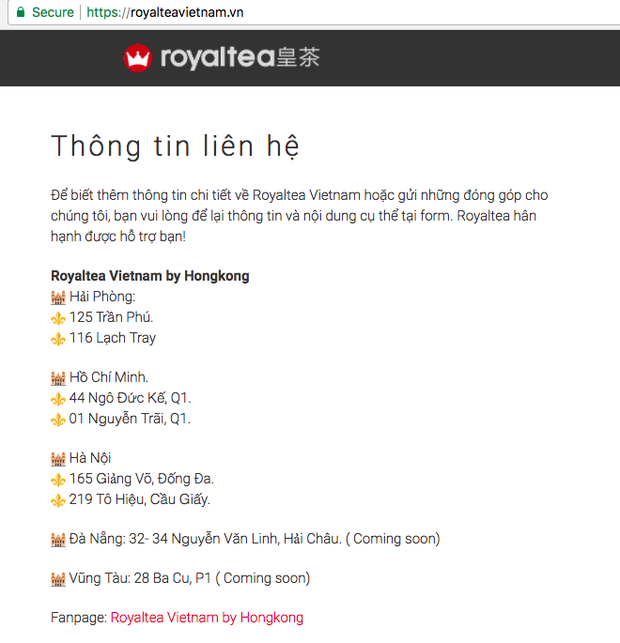 chu so huu cua cac chuoi royaltea tai ha noi sai gon thuong hieu royaltea khong duoc bao ho nen ai cung co the kinh doanh ma khong vi pham phap luat