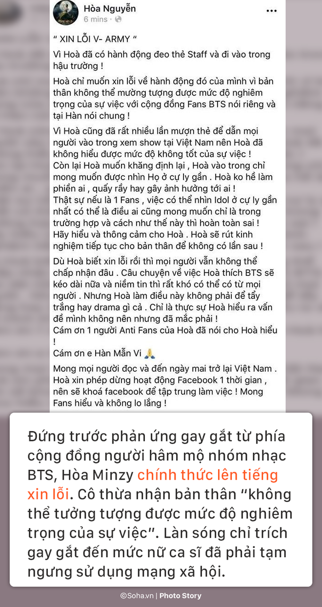photo story hoa minzy va nhung lan bi chui boi phai len tieng xin loi