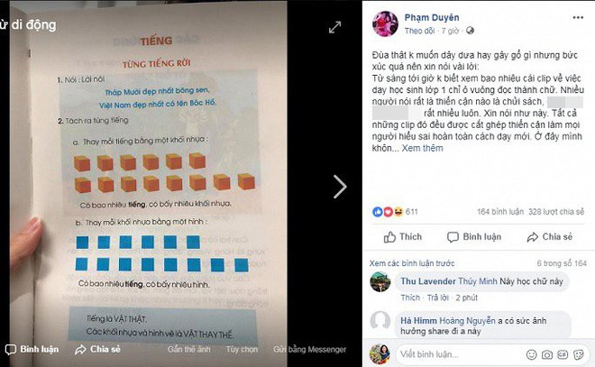 tiep chuyen ve clip hoc sinh doc tho bang o vuong tam giac buc xuc qua phai noi