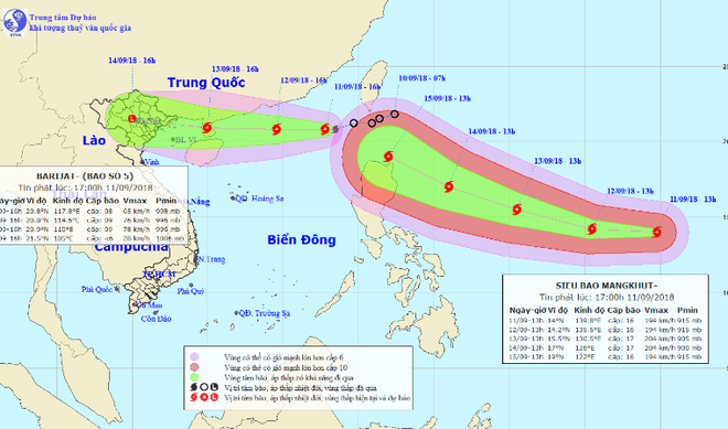 sieu bao mangkhut gio giat cap 16 noi duoi bao so 5 tien ve bien dong trong 4 ngay toi