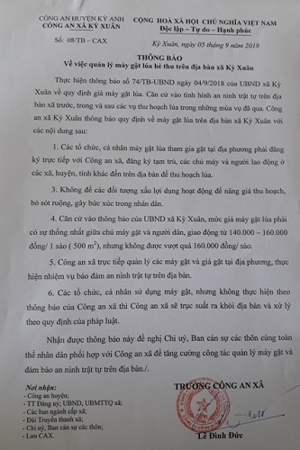 im lang khien nong dan ha tinh khon don vi giang ho bao ke may gat lua