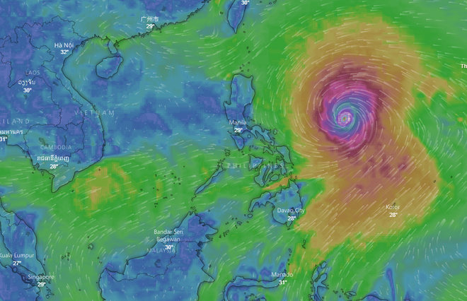 chieu nay bao so 5 se suy yeu thanh atnd sieu bao mangkhut cuong do rat manh co kha nang de doa truc tiep cac tinh bac bo bac trung bo