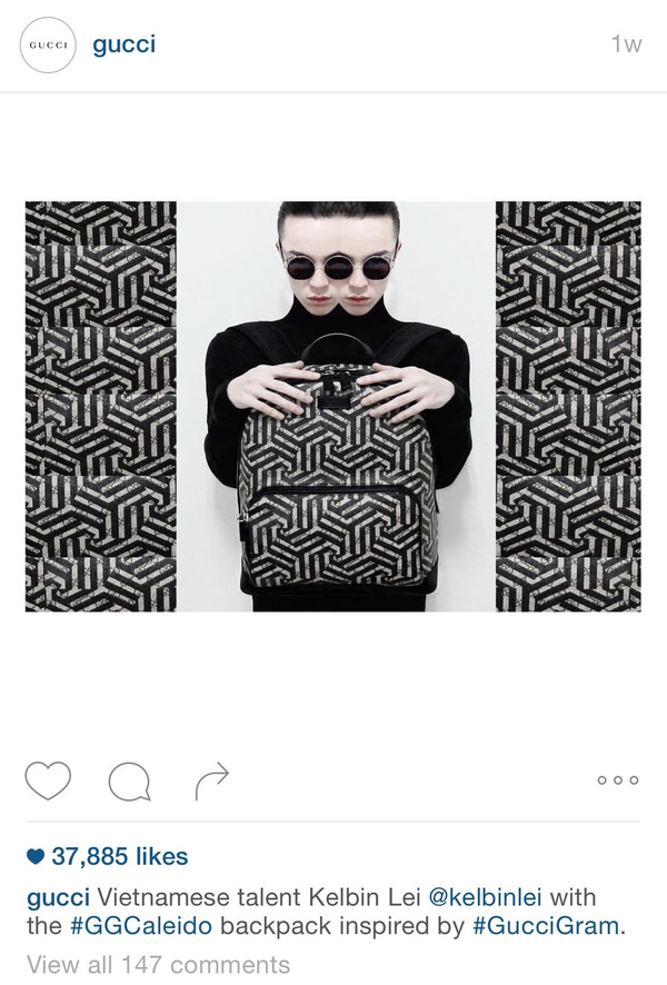 ho ngoc ha xuat hien tren instagram cua gucci
