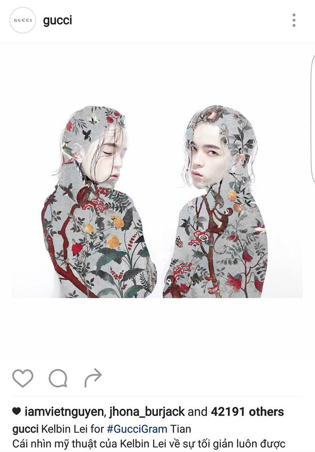 ho ngoc ha xuat hien tren instagram cua gucci