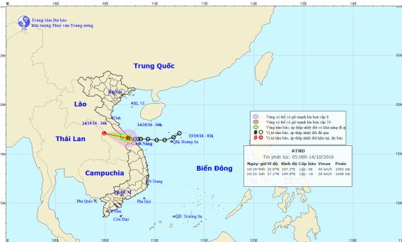 ap thap nhiet doi da di vao dat lien khu vuc ha tinh thua thien hue