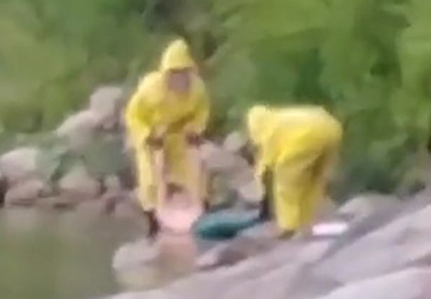 doan video bi an ghi lai canh mot nguoi ca duoc vot tu duoi bien len su that hay tro dua cua cu dan mang