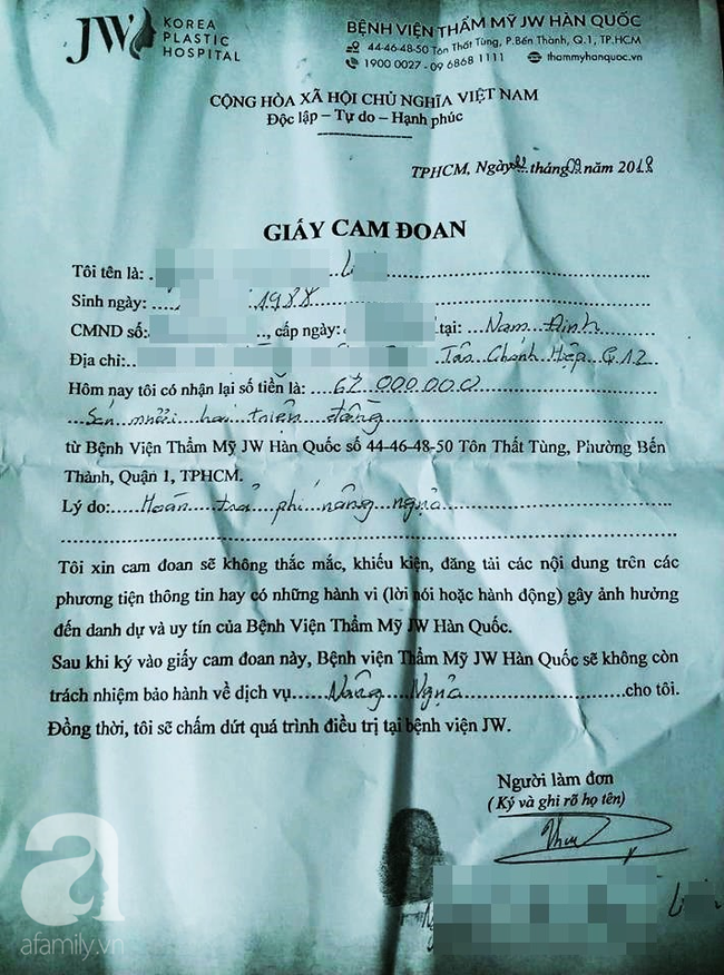 nguoi phu nu to benh vien tham my o tphcm lam hong nguc chi gai nhung phui bo trach nhiem