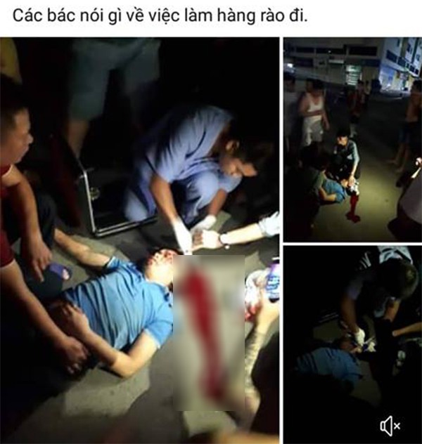 ha noi cu dan hh linh dam soi suc sau vu tai nan do xuat hien day xich chan ngang duong