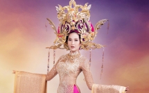 Hoa khôi Khánh Ngân lộng lẫy trong trang phục dân tộc ở Miss Globe 2017
