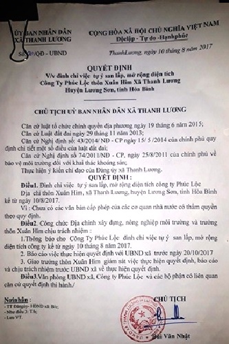 hoa binh bi dinh chi nhieu lan nha may gach khong phep van ngang nhien hoat dong