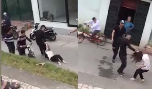 ha noi bat gap ban gai di nha nghi voi nguoi tinh nam thanh nien tum toc keo le ra giua duong danh da man