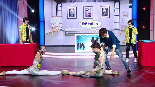 ngo kien huy gap loi rach trang phuc vi dien qua sung