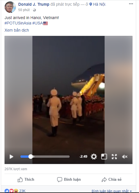 tong thong my donald trump den ha noi an ninh that chat o cac tuyen pho trung tam