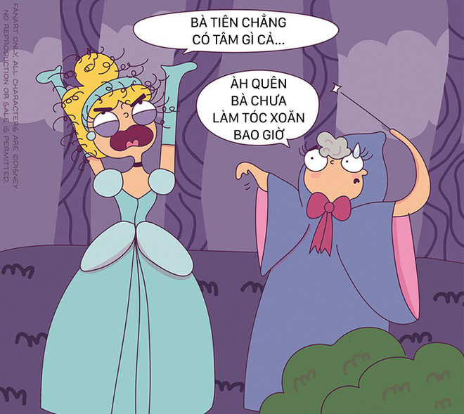 noi kho cua nhung nang cong chua disney khi bi toc xoan tu nhien