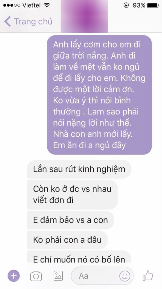 chong doi nang mang com trua den vo bau khong vua y tuyen bo anh khong phai bo cua con em